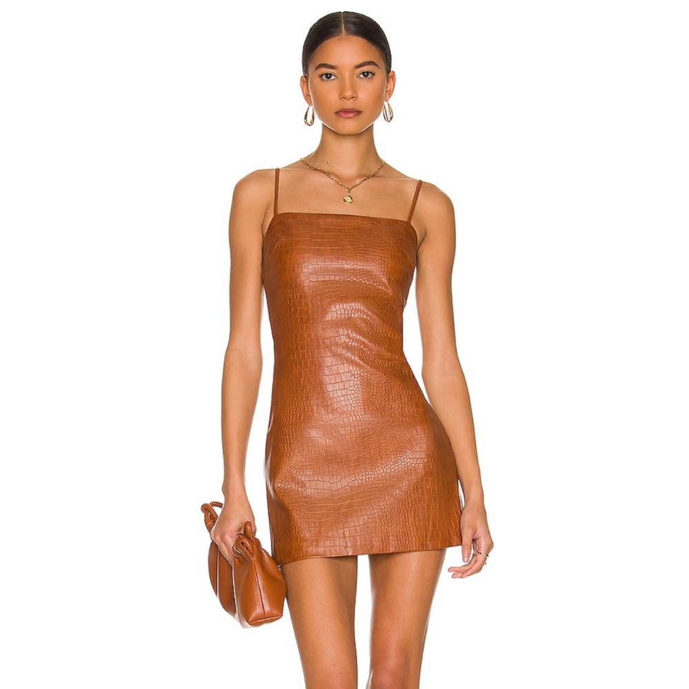 Bardot croc mini dress